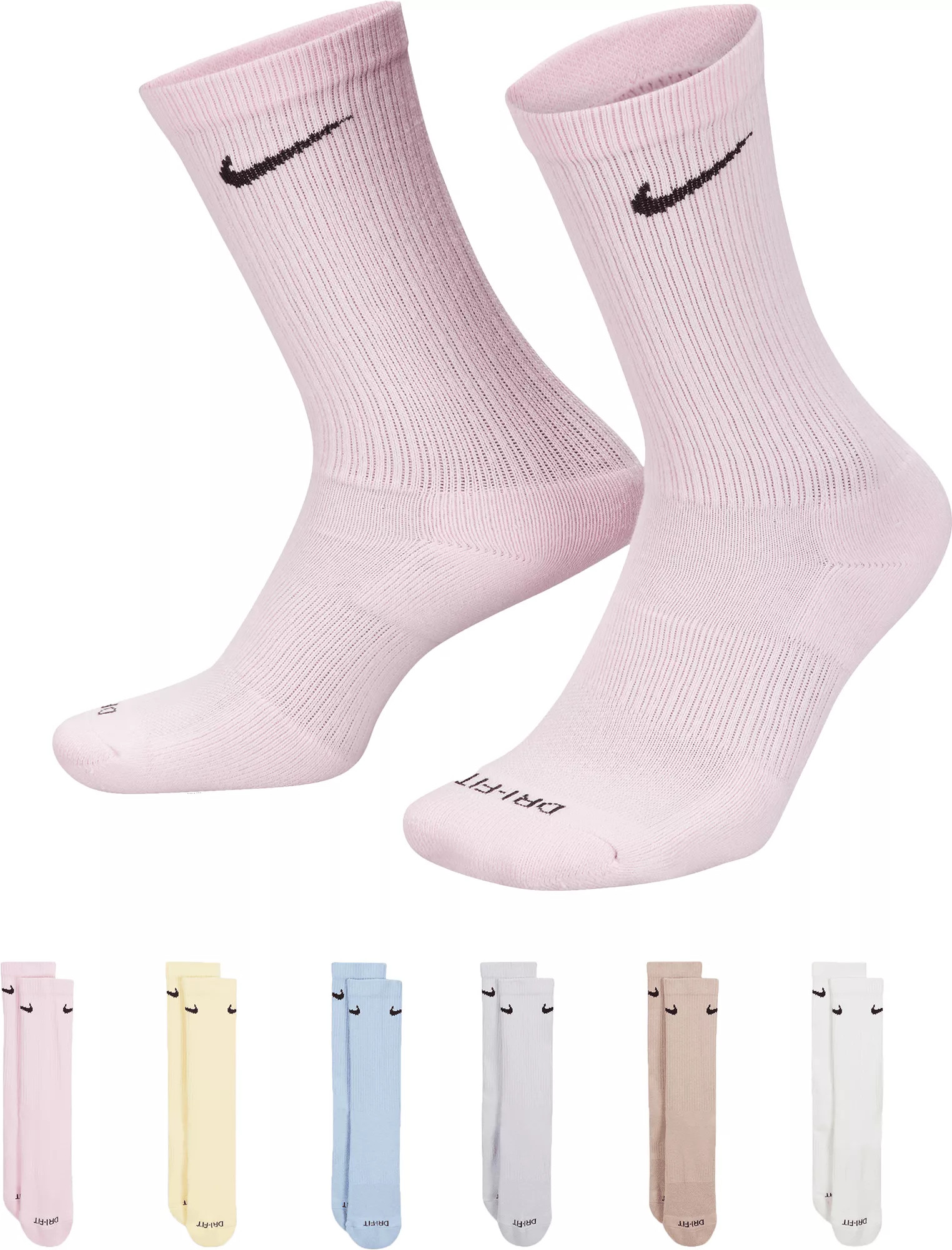 Nike Dri-FIT Everyday Plus Cushioned Training Crew Socks - 6 Pack, Men's, Large, Cobalt Bliss/Cit... | Dick's Sporting Goods