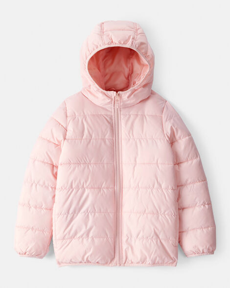 Kid Packable Hooded Puffer Jacket - Pink | Carter's Inc