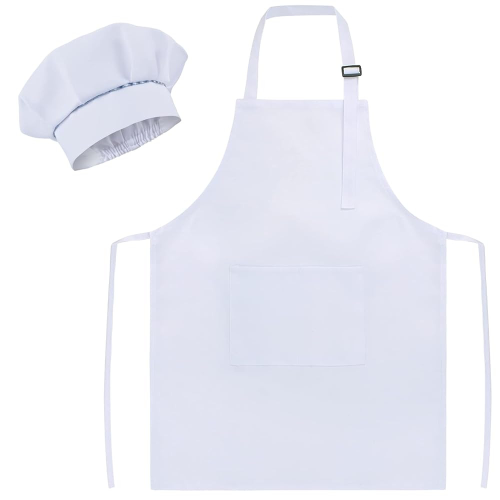 SUNLAND Kids Apron and Hat Set Children Chef Apron for Cooking Baking Painting | Amazon (US)