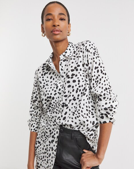 Womens Dipped Back Shirt - Mono Spot | JD Williams (UK)