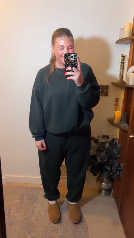 The coziest matching sweat set! I have it in the light Heather grey too! I did a 3x in top and bottom. It runs pretty true to size though. 

#LTKfindsunder100 #LTKstyletip #LTKmidsize