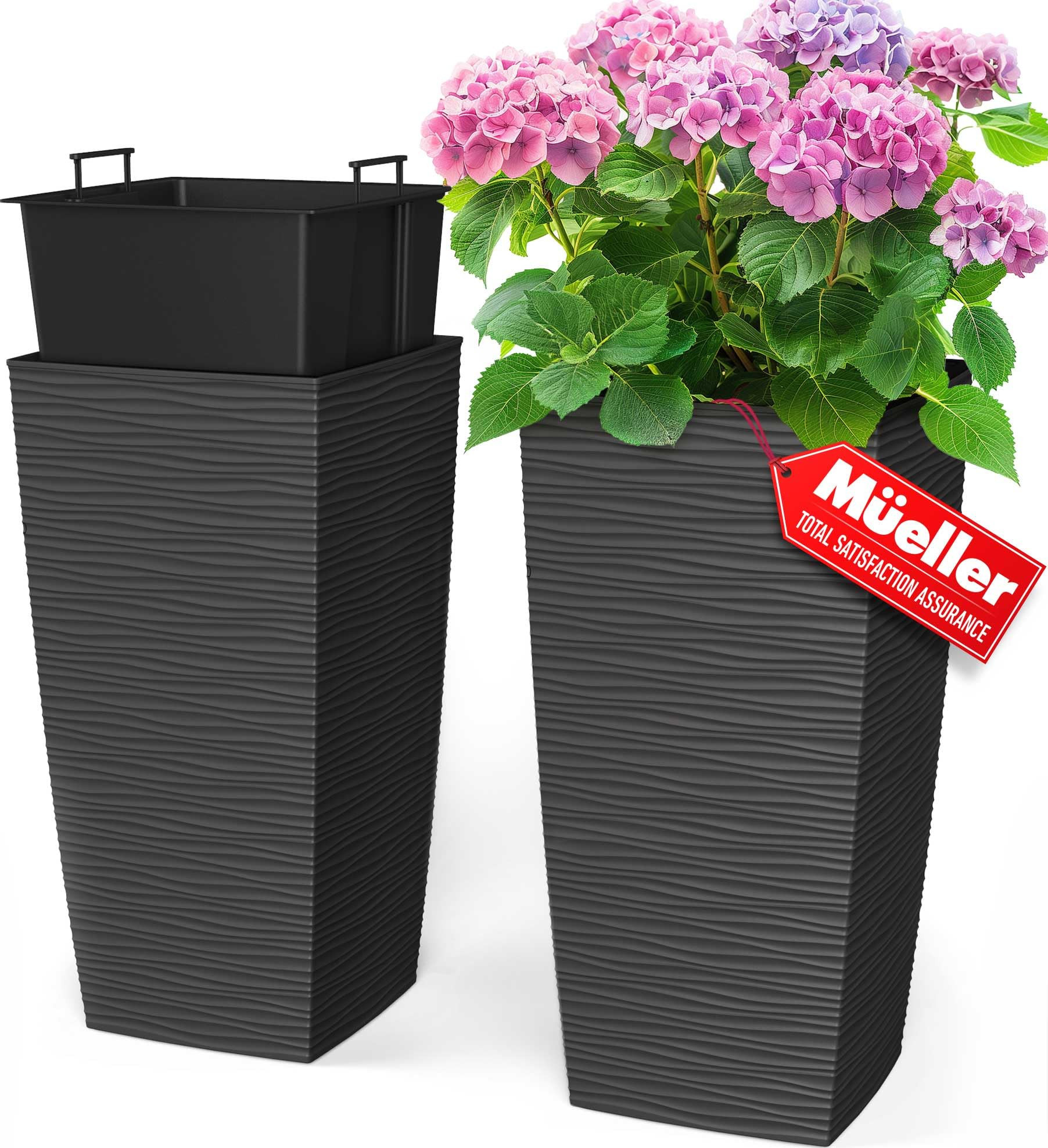 Mueller M-Resin Heavy Duty Tall Planters for Outdoor Plants, Indoor Grande Plant Pots, Boxes, Tre... | Amazon (US)