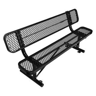 6 ft. Black Metal Reclining Outdoor Bench with Backrest | The Home Depot