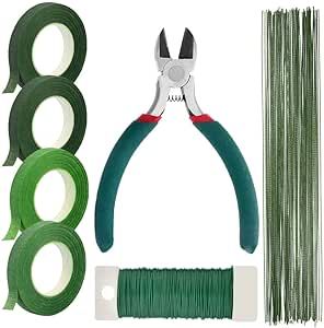 Paxcoo Floral Tape and Floral Wire Arrangement Tools Kit with Wire Cutter 26 Gauge Stem Wire and ... | Amazon (US)