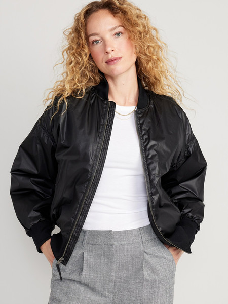 Oversized Water-Resistant Bomber Jacket for Women | Old Navy (US)