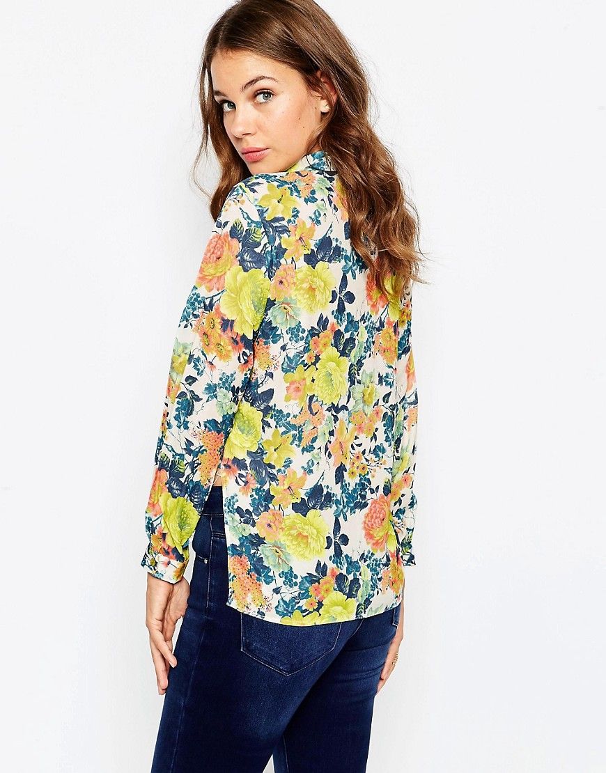 Love Floral Print High-Lo Shirt | ASOS US