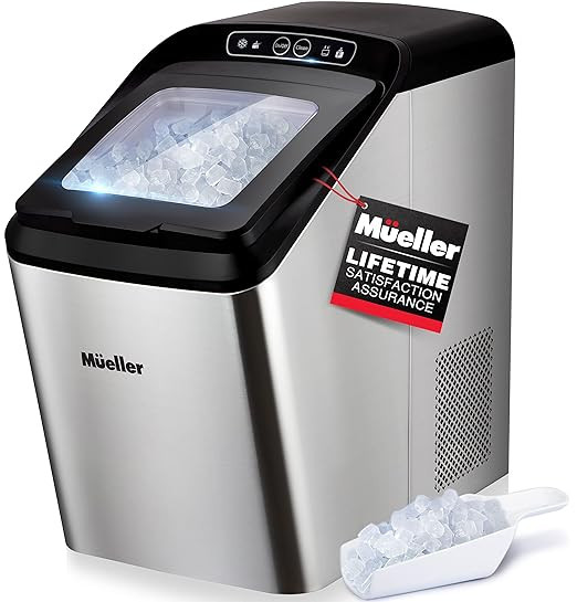 Mueller Nugget Ice Maker Machine, Quietest Heavy-Duty Countertop Ice Machine, 30 lbs of Ice per D... | Amazon (US)