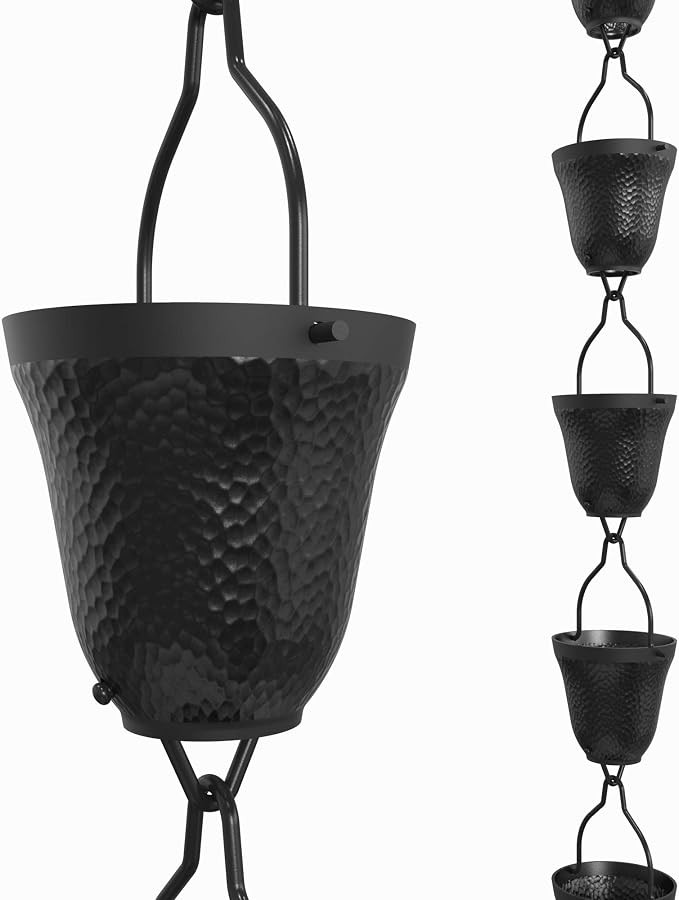 Rain Chains Direct - Contempo Rain Chain - 8.5 FT - Durable Black Powder-Coated Aluminum - Premiu... | Amazon (US)