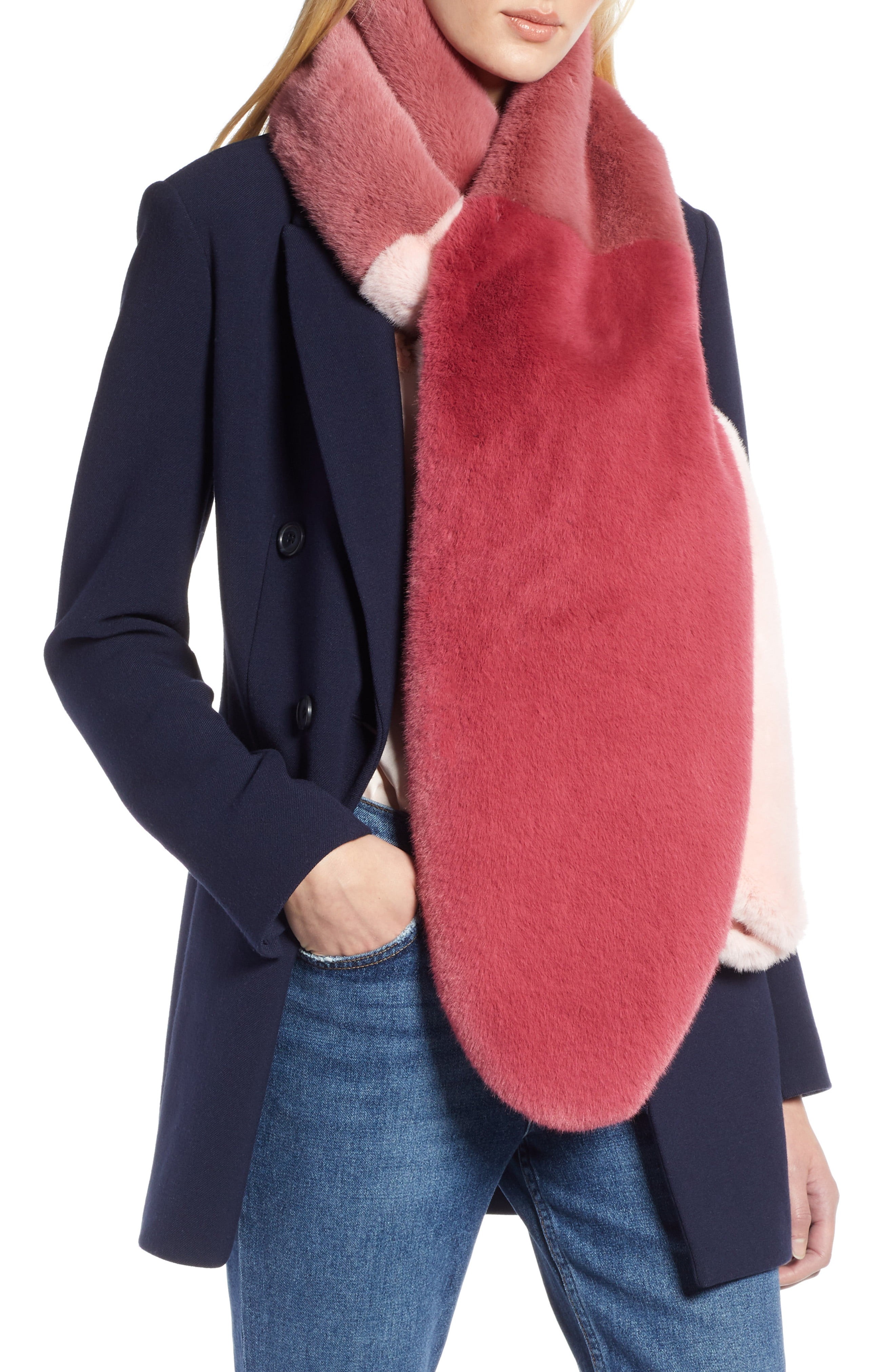 x Atlantic-Pacific Colorblock Faux Fur Stole | Nordstrom