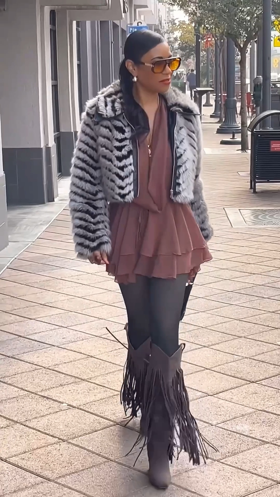 Ruffles, faux fur and fringe a textural combo that creates a statement making look.

#LTKootd #LTKU