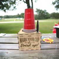 Engraved Wooden Solo Cup Holder Picnic Dispenser | Etsy (US)