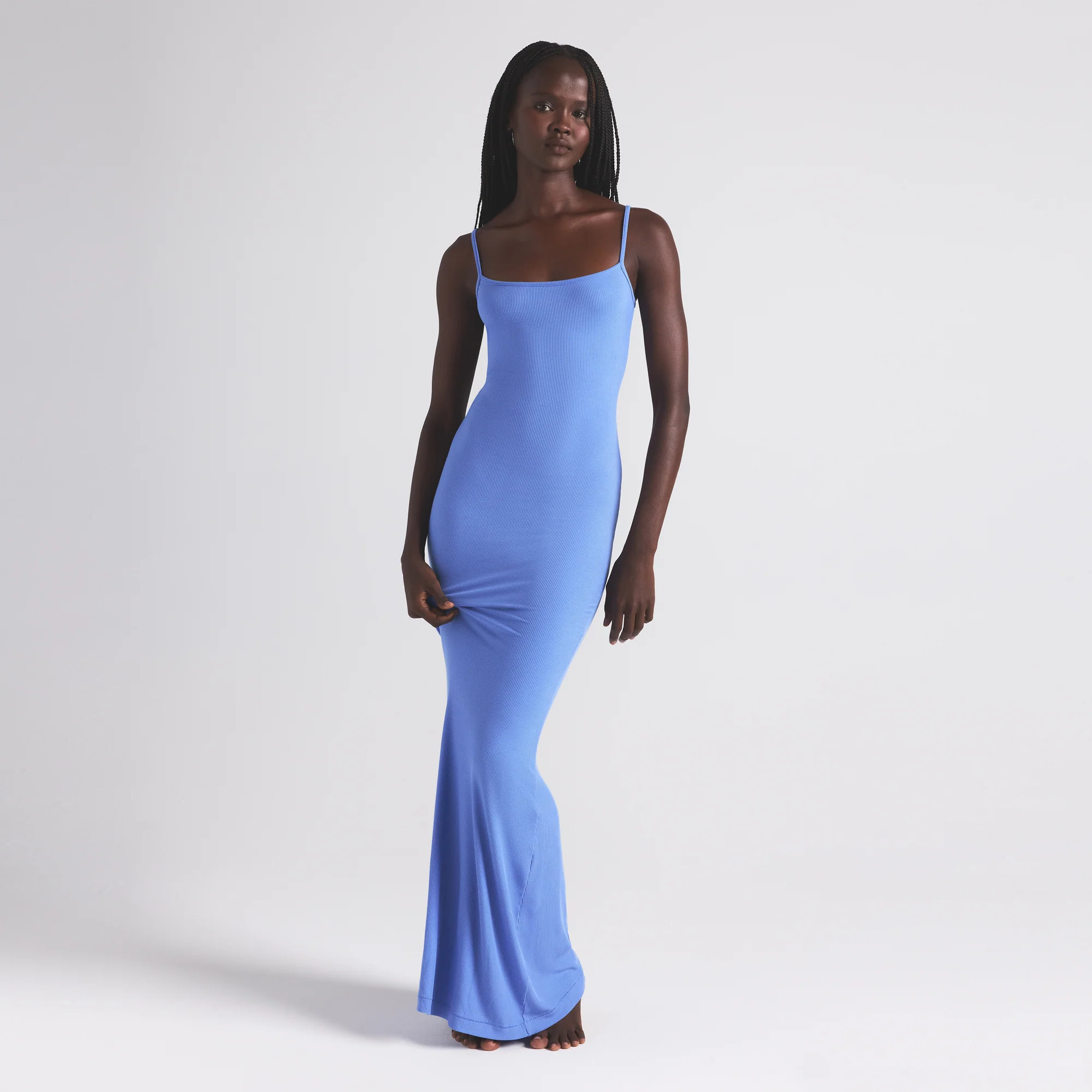 SKIMS Long Slip Dress | Blue | Medium | Soft Lounge | SKIMS (US)