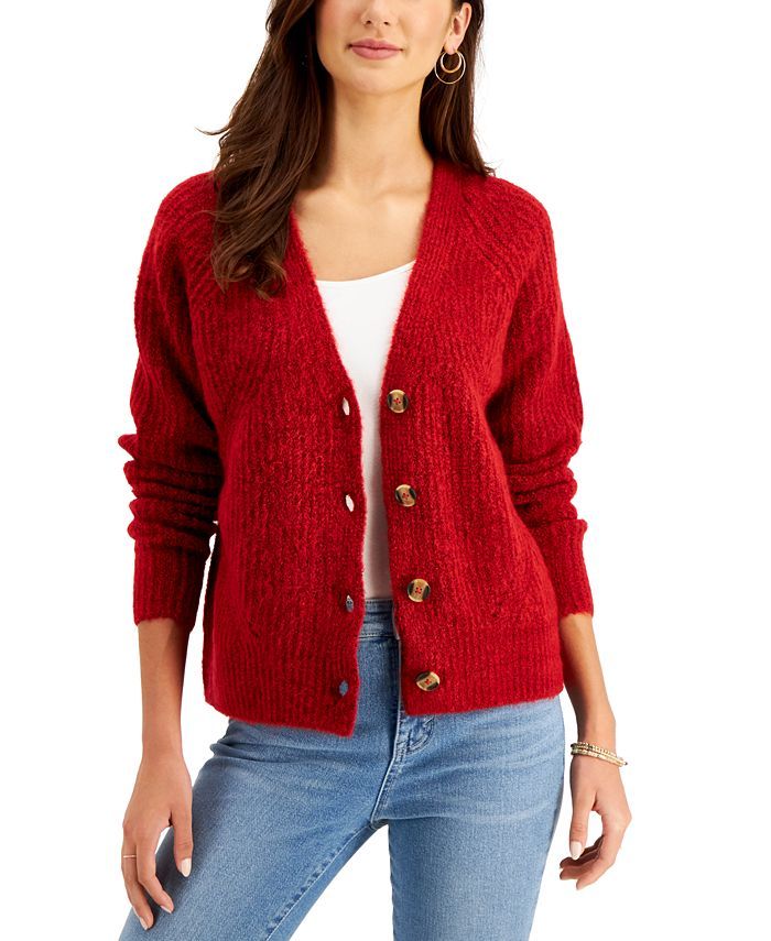 Style & Co Cropped Boyfriend Cardigan, Created for Macy's & Reviews - Sweaters - Women - Macy's | Macys (US)
