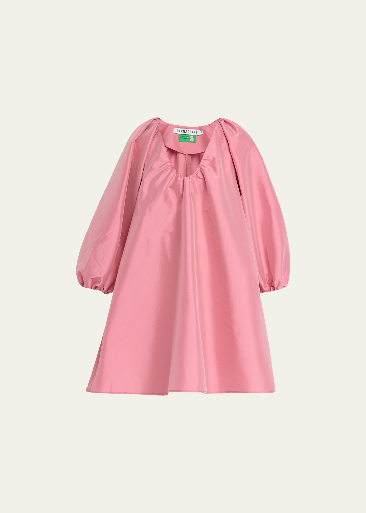 BERNADETTE Puff-Sleeve Taffeta Mini Dress | Bergdorf Goodman