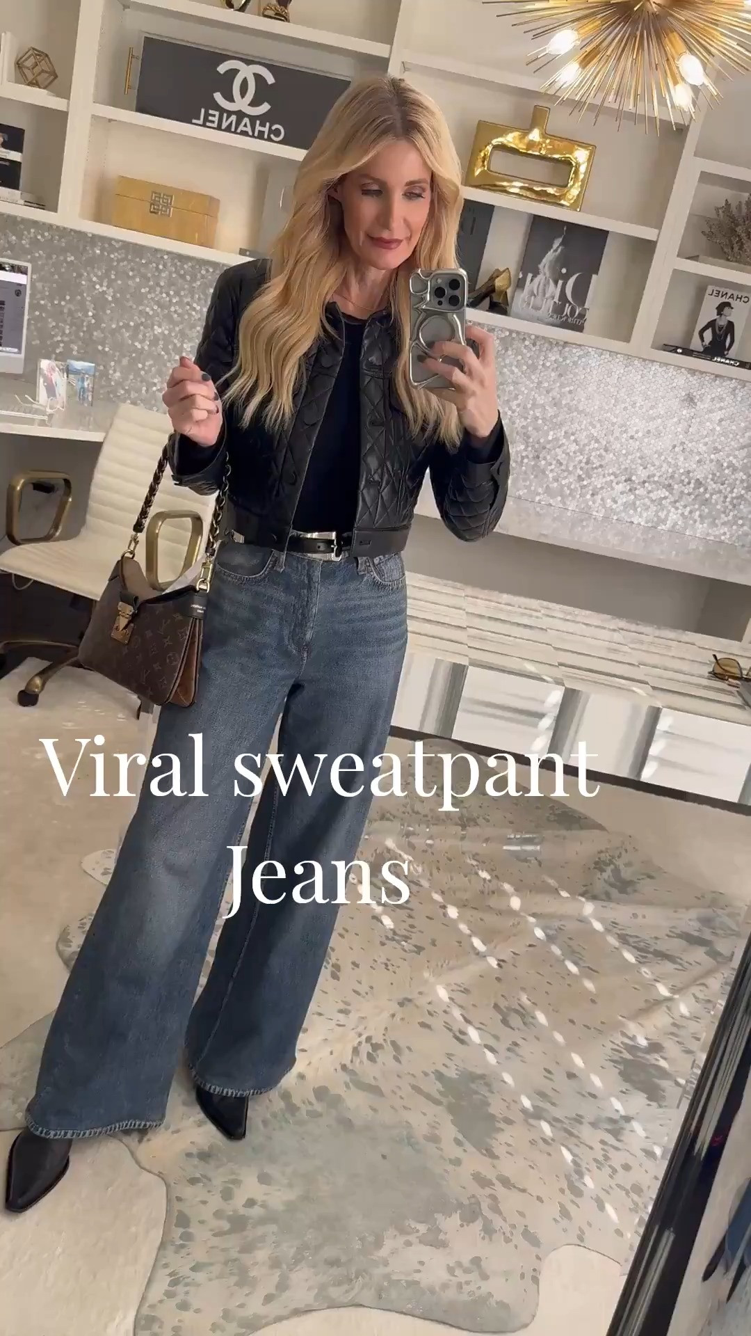 Casual outfit of the day, but make it chic. 🤍 These viral Rag & Bone “sweatpant jeans” are seriously the BEST — they look like real denim, but feel like lightweight sweatpants (aka next-level comfort!). I love the high-waisted, wide-leg silhouette because it’s so flattering, and the real front pockets are such a win. I styled them with a cropped Alice + Olivia jacket to keep it polished but still casual. I’m wearing a size 24 in these super comfy sweatpant jeans and they fit TTS.  

 

#LTKootd #LTKOver40 #LTKFindsUnder100