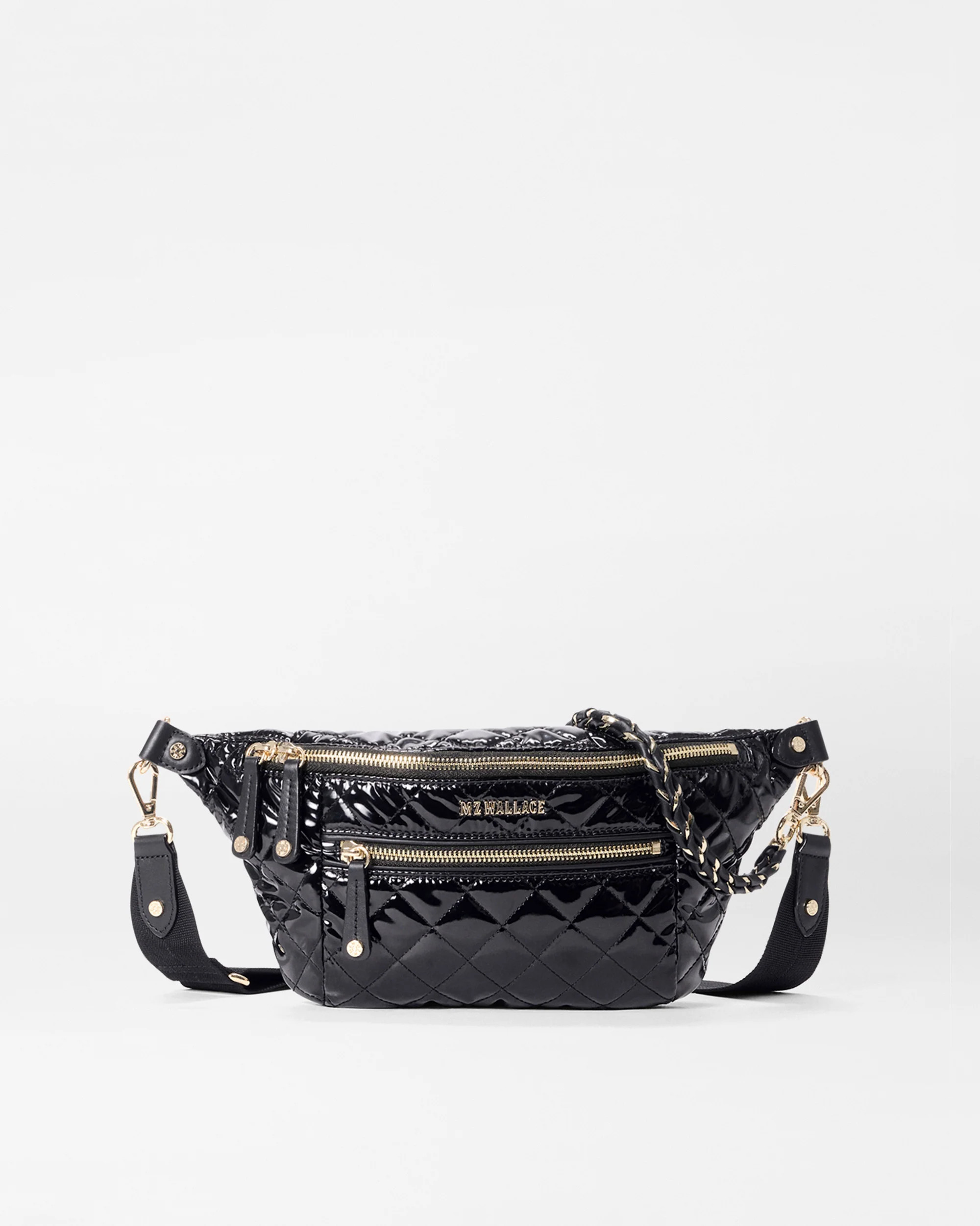 Black Lacquer Small Crosby Crossbody Sling | MZ Wallace