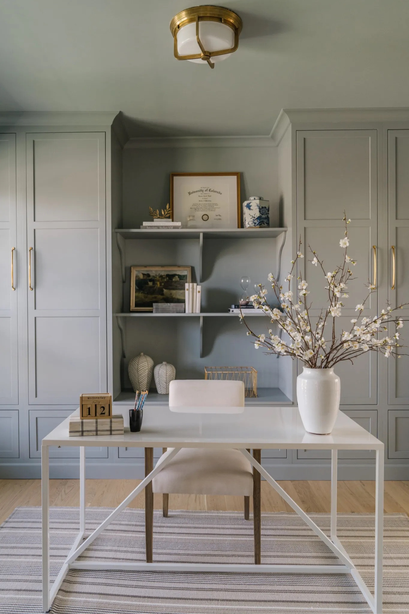 Loving our home office transformation. Designed with decor from McGee & Co. and Amazon. Paint color is Puritan Gray by Benjamin Moore

#LTKhome #LTKunder50