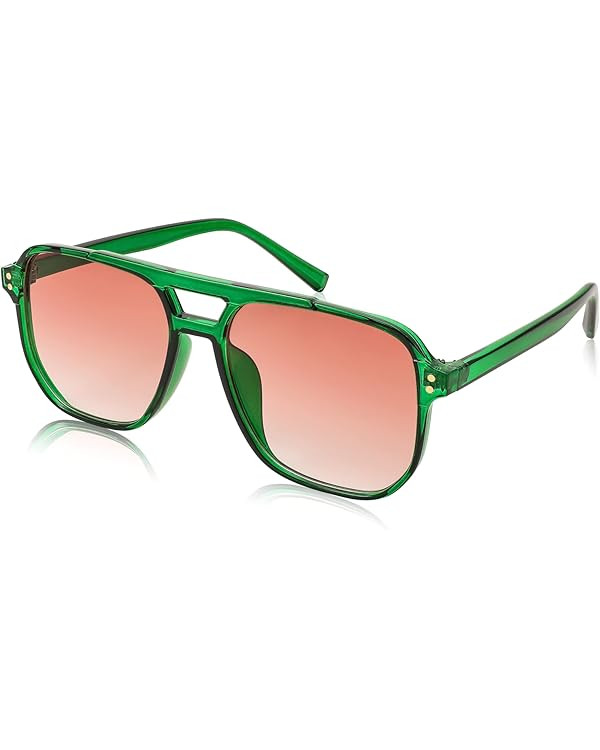 FEISEDY Retro Square Aviator Sunglasses Women Men 70s Vintage Trendy Plastic Frame Sun Glasses B2... | Amazon (US)