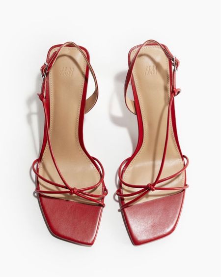 Strappy red heeled sandals 

#LTKstyletip #LTKshoecrush #LTKfindsunder50