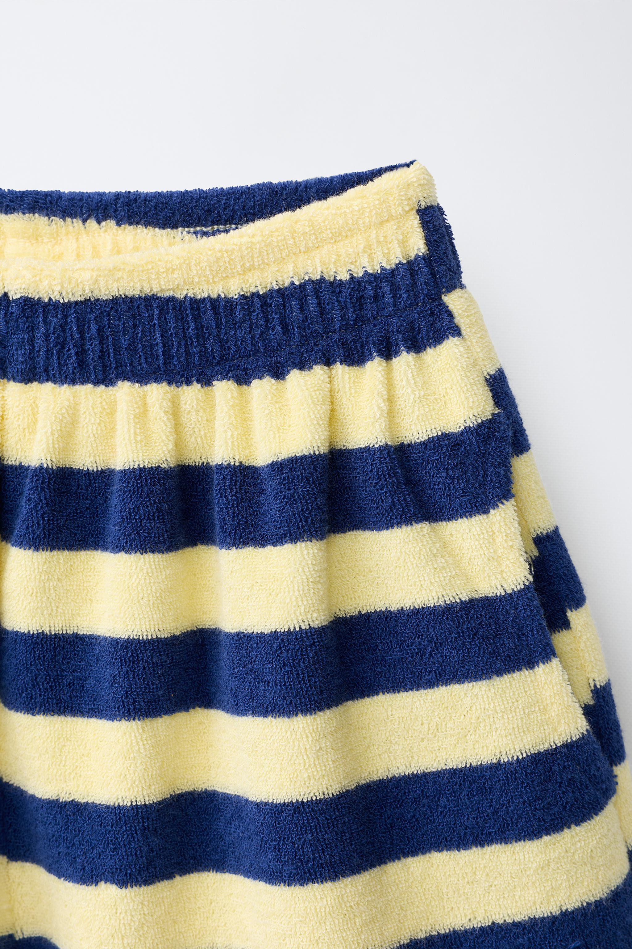 STRIPED TOWELLING POLO SHIRT AND BERMUDA SHORTS SET | Zara UK