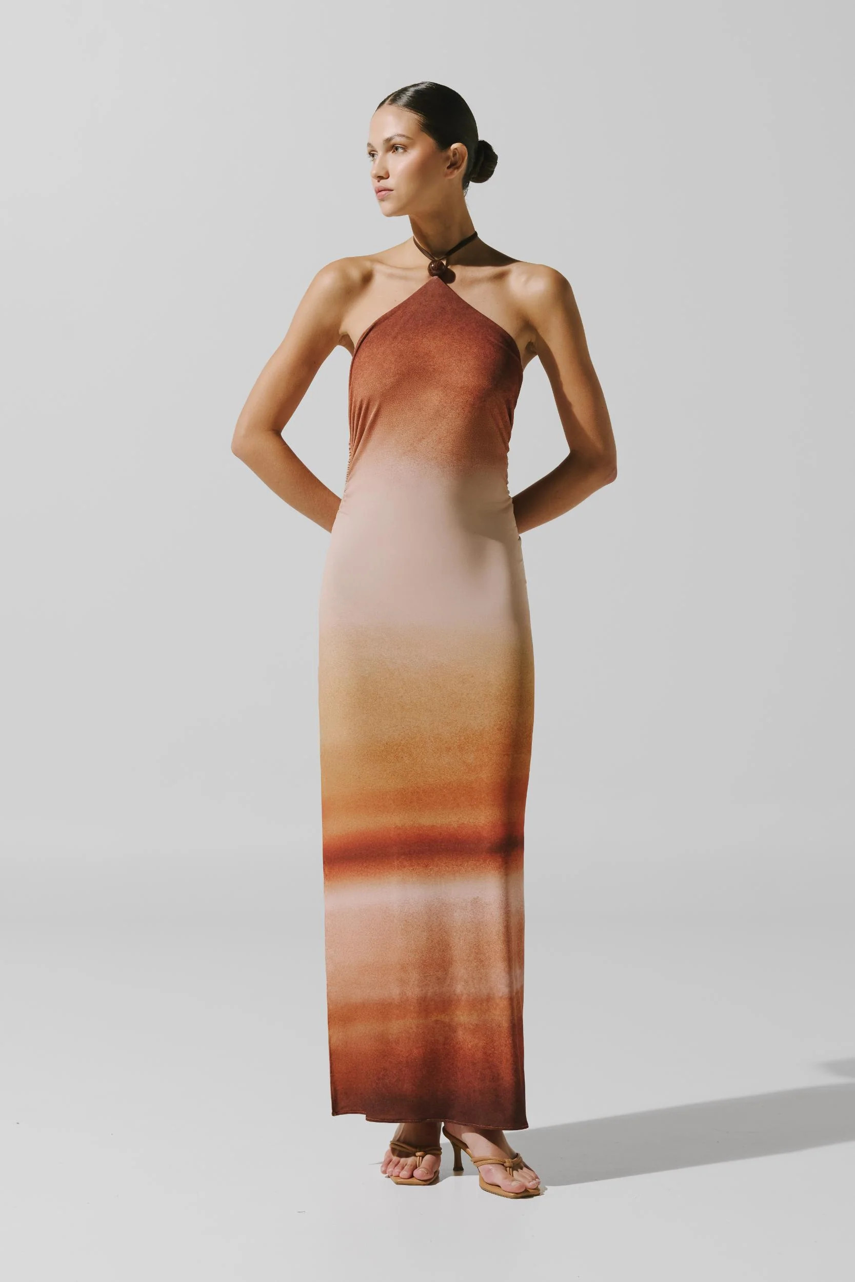 Blake Maxi Dress Brown in Jersey - Spring Summer 26 | BAOBAB INT