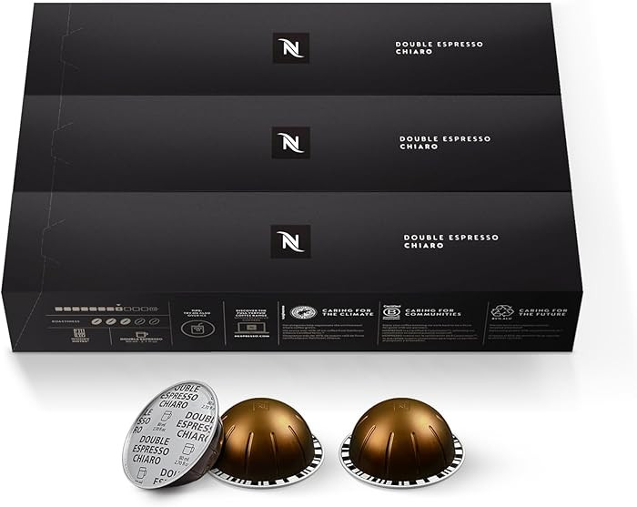 Nespresso Capsules Vertuo, Double Espresso Chiaro, Medium Roast Espresso Coffee, 30-Count Coffee ... | Amazon (US)