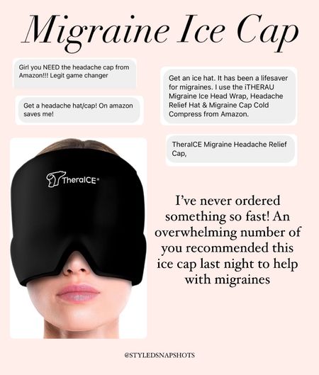 Several of you recommended this ice cap on Amazon to help with migraines & I ordered it so fast!! 

pregnancy, maternity 

#LTKfindsunder50 #LTKbump