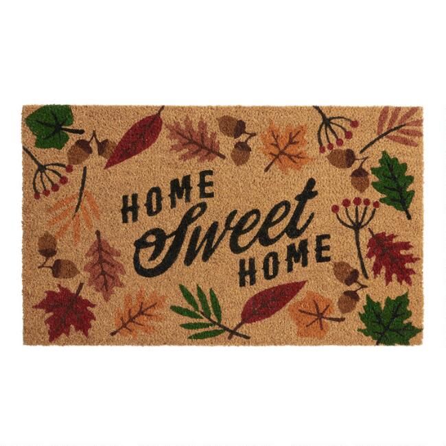 Home Sweet Home Fall Leaves Coir Doormat | World Market