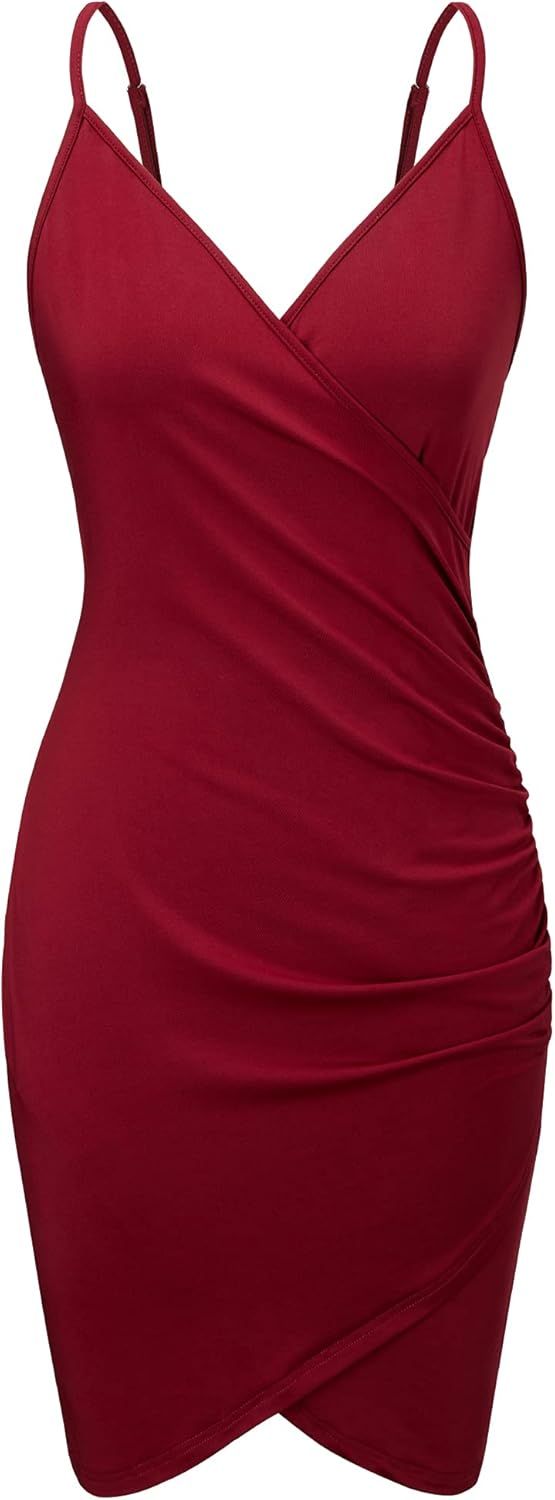 KILIG Women's Deep V Neck Spaghetti Straps Sleeveless Bodycon Cami Party Dress Sexy Backless Dres... | Amazon (US)