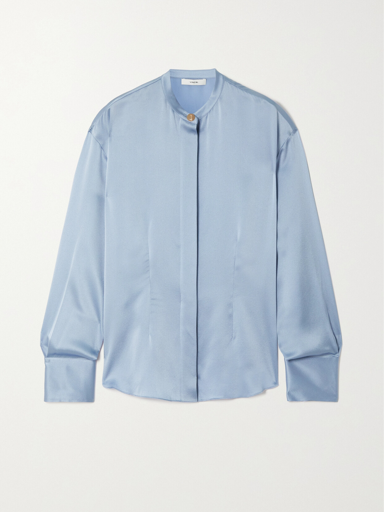 Vince - Silk-satin Blouse - Blue | NET-A-PORTER (US)