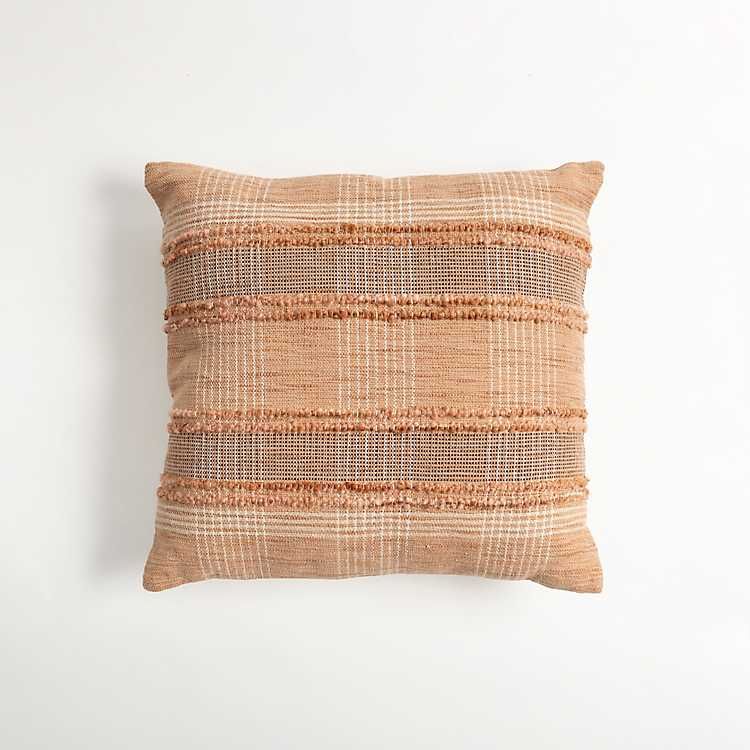 Woven Terracotta Plaid Throw Pillow | Kirkland's Home