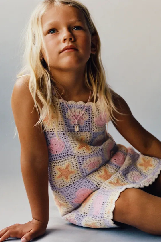 CROCHET KNIT DRESS WITH SEA MOTIFS | Zara US