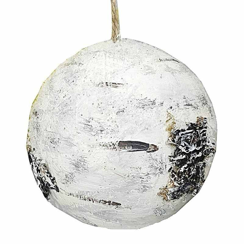 Faux Birch Ball Ornament, 3" | At Home