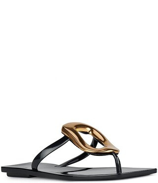 Linques Jelly Thong Hardware Flat Sandals | Dillard's