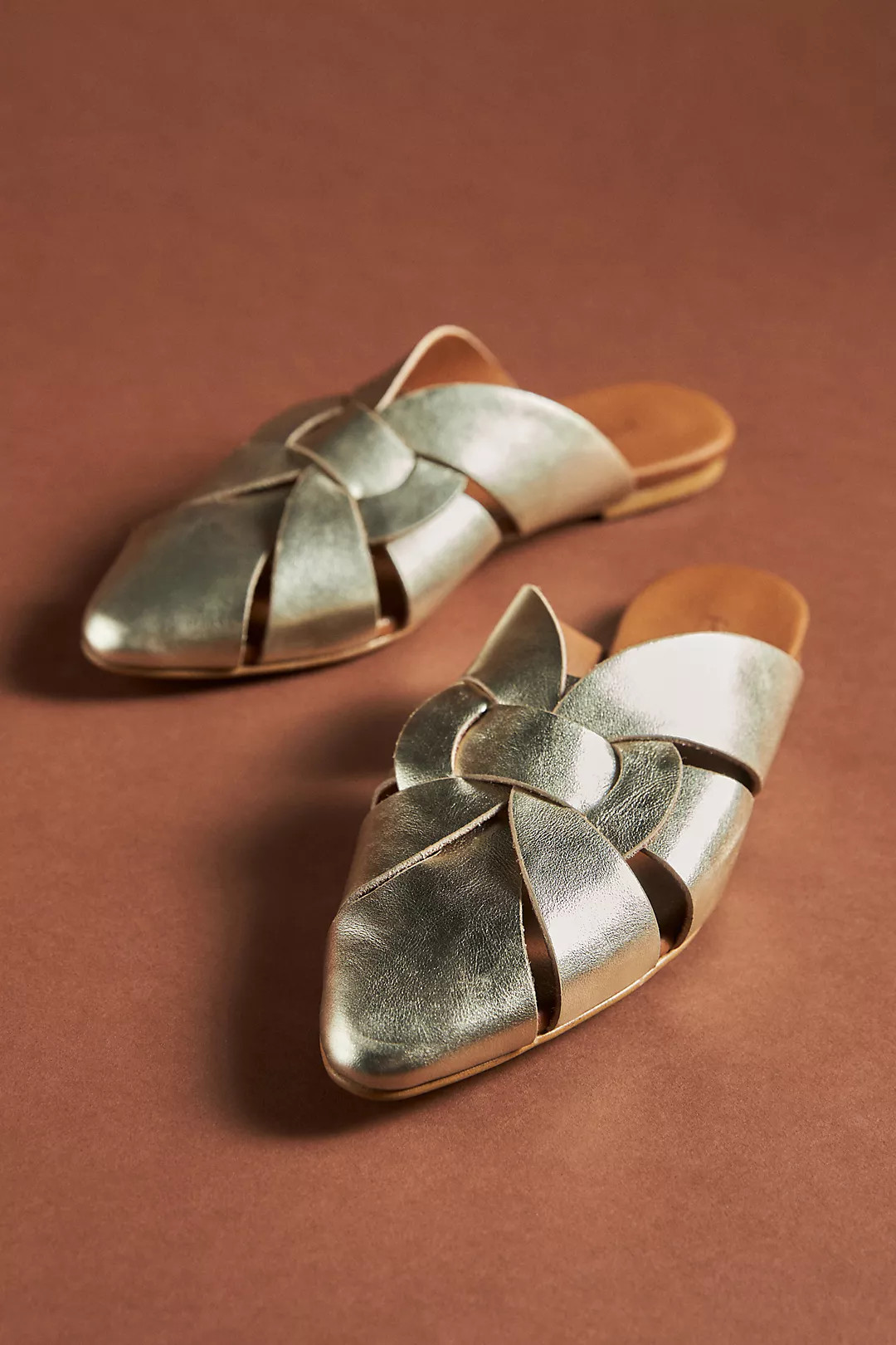 Pilcro Twisted Leather Slides | Anthropologie (US)