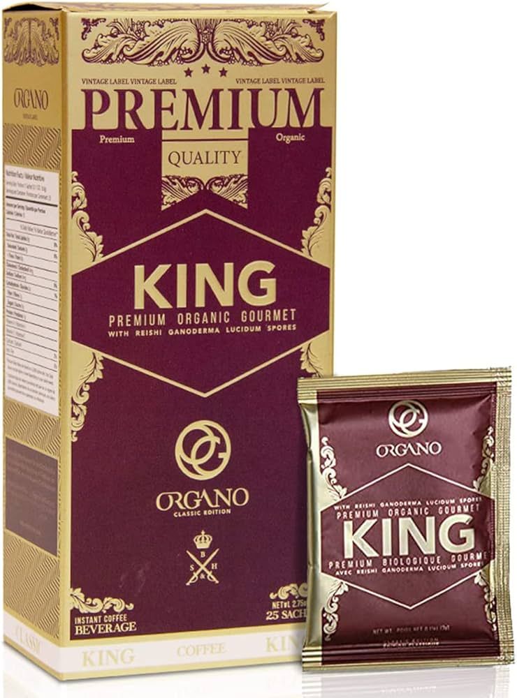 ORGANO King of Coffee, 100% Certified Ganoderma Lucidum (25 Sachets) | Amazon (US)