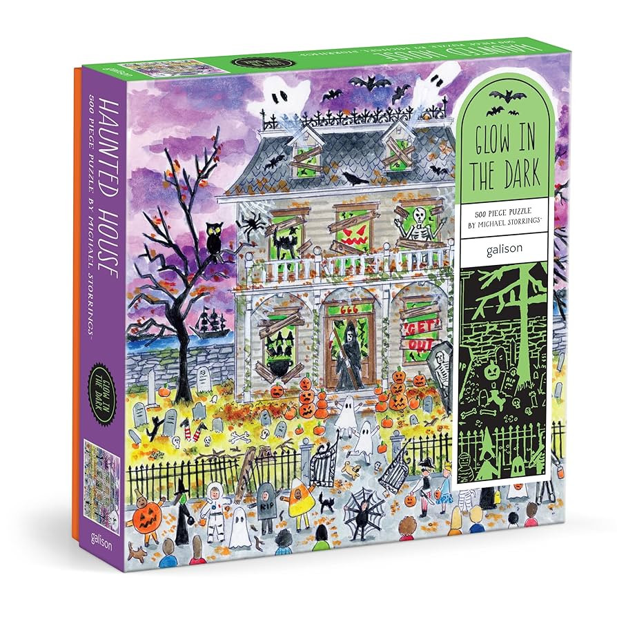Galison Haunted House – 500 Piece Glow in The Dark Jigsaw Puzzle Featuring Spooky Artwork of A ... | Amazon (US)