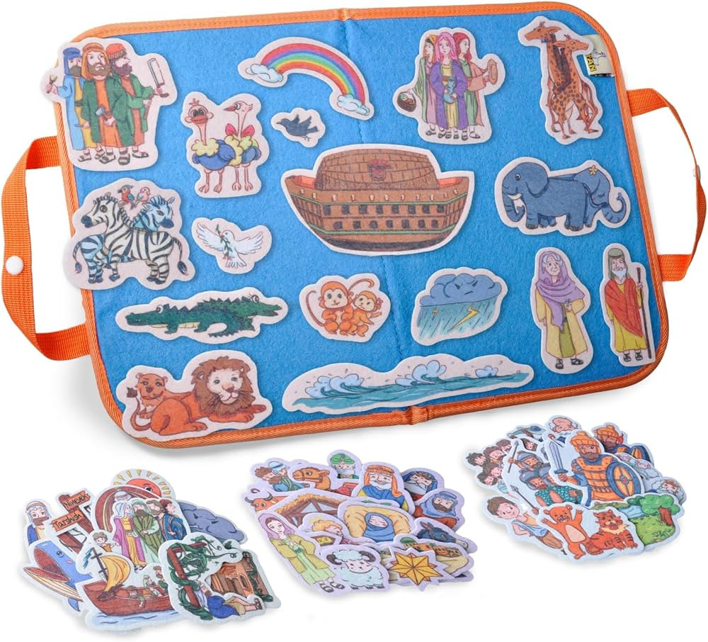 CHEFAN 4 Pack Felt Board Bible Stories Set, Flannel Board Stories Include Noah's Ark, Jonah and T... | Amazon (US)