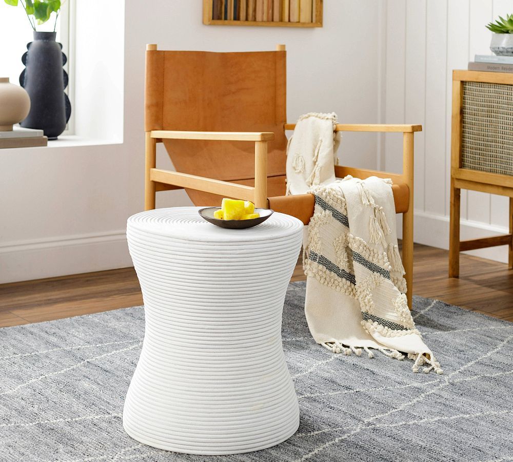 Everly Round Rattan Accent Table | Pottery Barn (US)