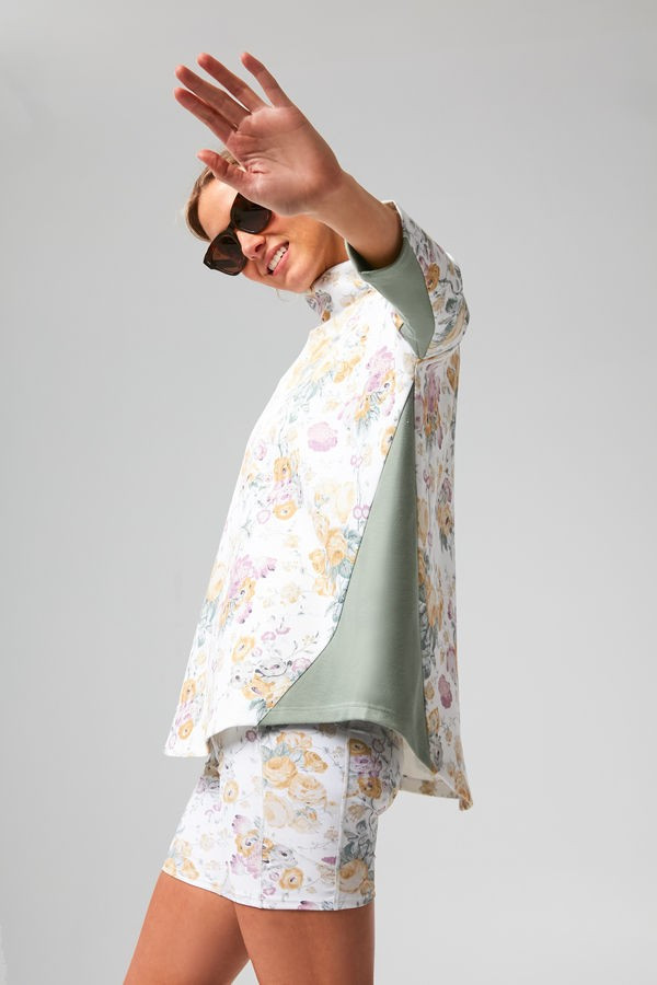 Meadow Green Chintz Funnel Pullover | Tuckernuck (US)