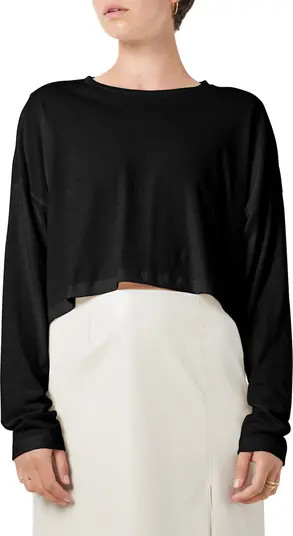 Noisy may Frida Long Sleeve Cotton Crop Top | Nordstrom | Nordstrom