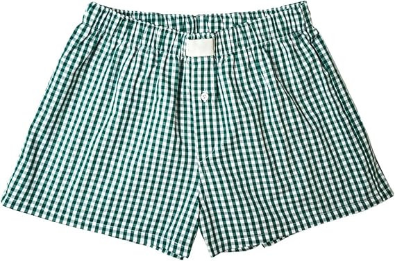Women Pajamas Shorts Y2k Plaid Elastic Waist Boxer Pj Bottoms Casual Lounge Sleep Shorts | Amazon (US)