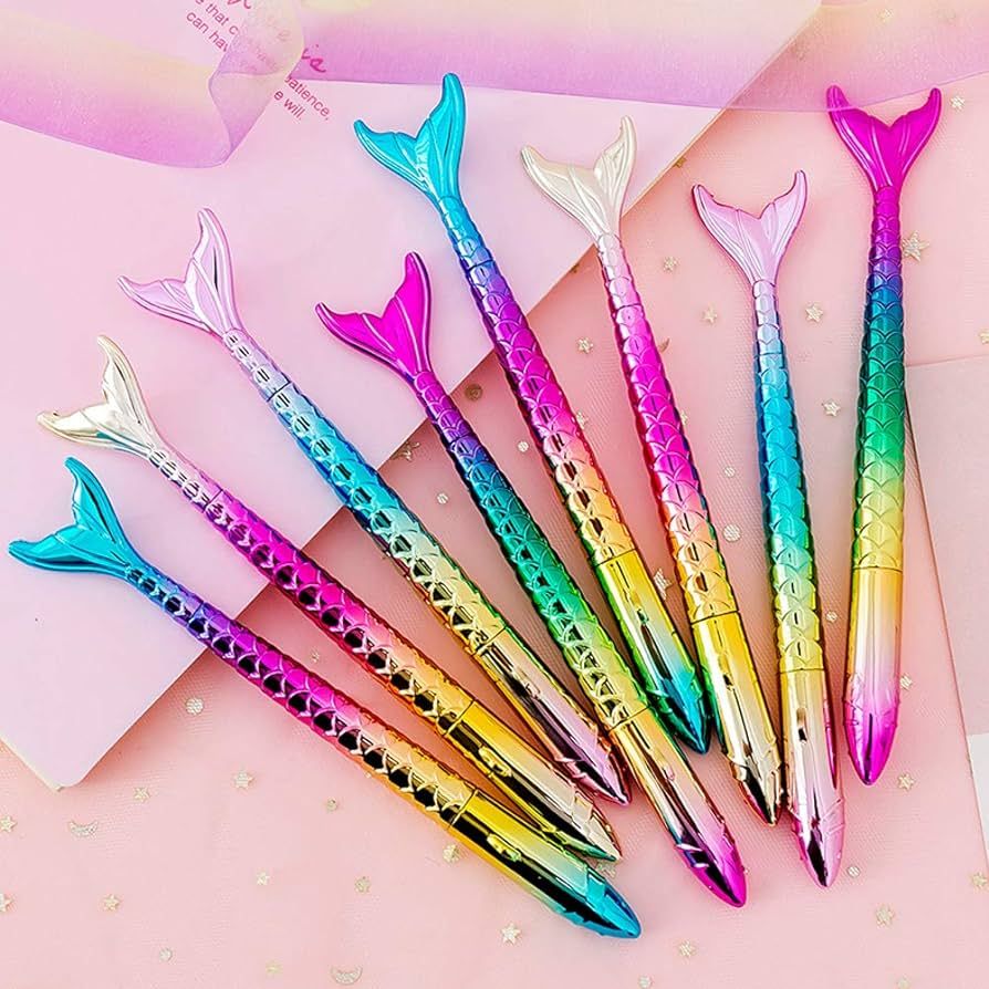 Abgream Pack of 24 Mermaid Pens - Creative Liquid Gel Ink Rollerball Pen for School Home Office S... | Amazon (US)