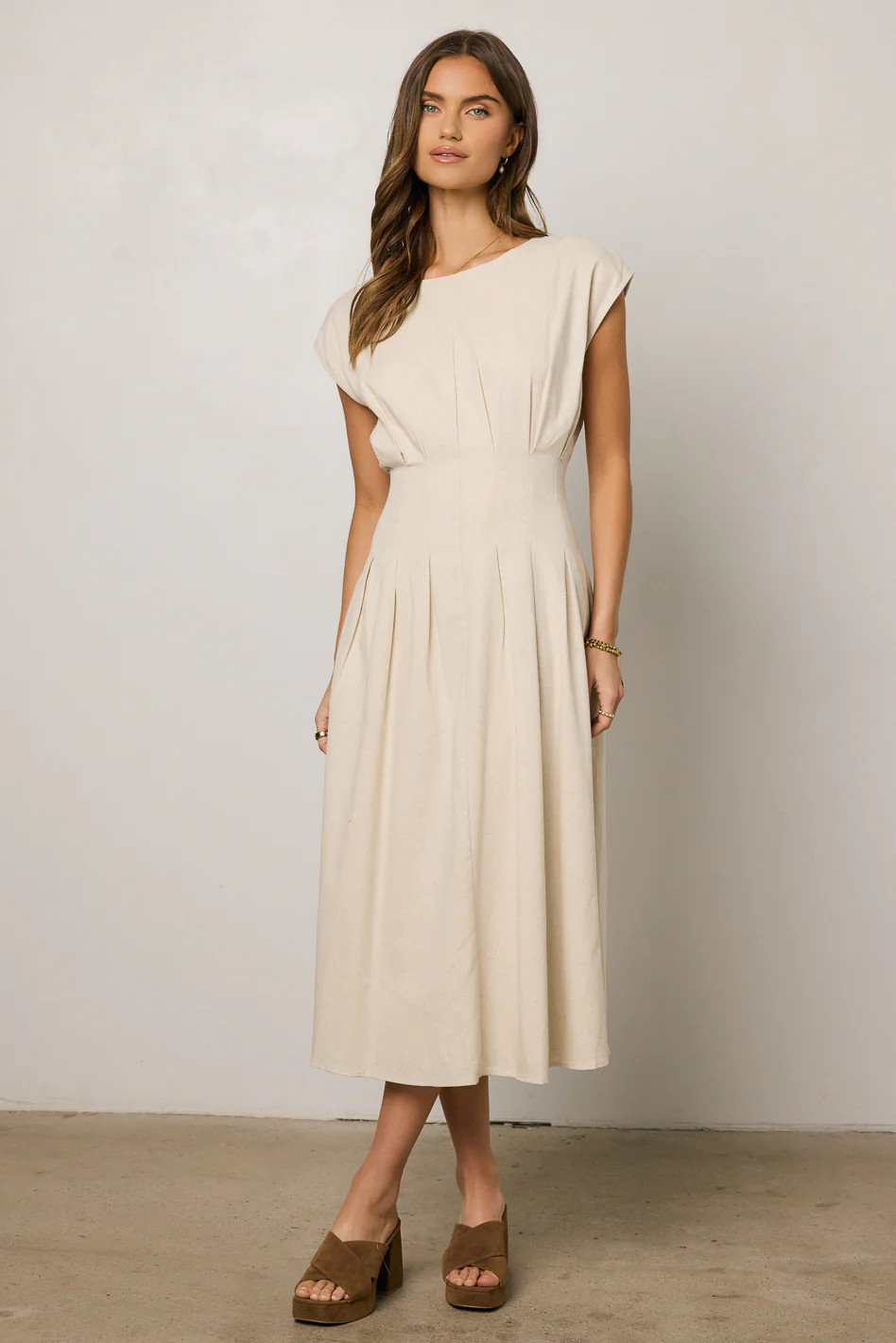 Isla Midi Dress in Oatmeal | Böhme US