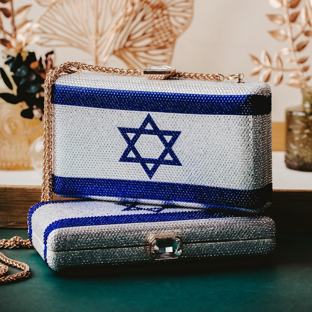 Israel Flag Rhinestone Clutch | Jewish Pride Evening Bag | Stand With Israel Donation for Her | C... | Etsy (US)