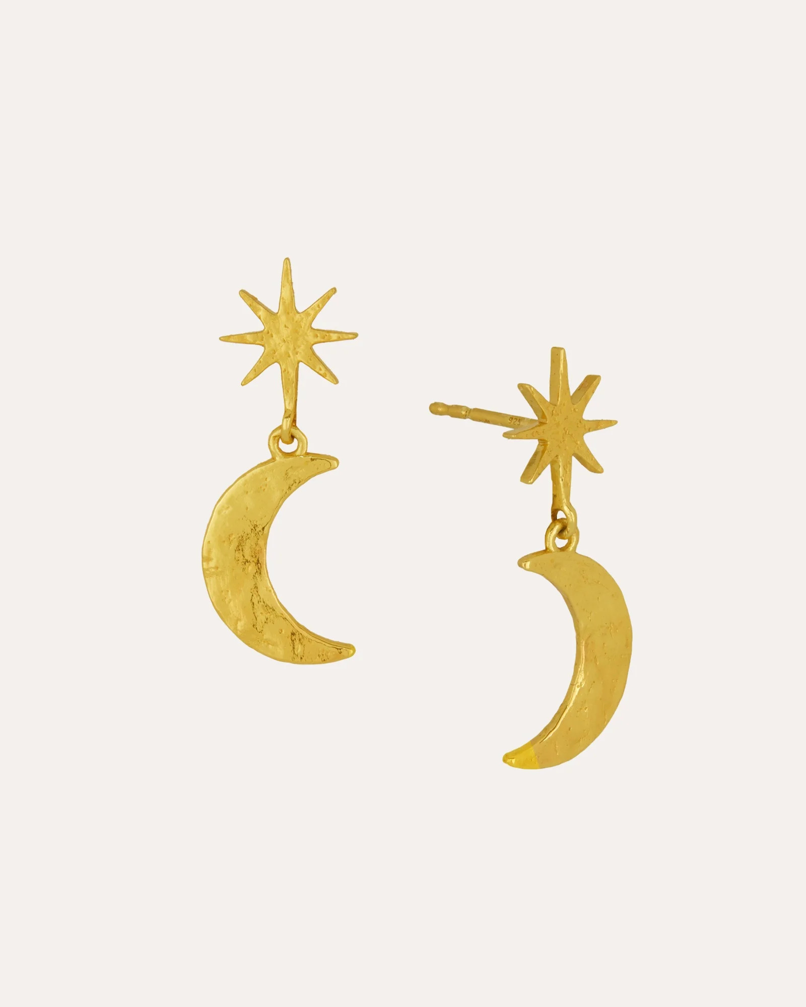 Moon and Star Drop Stud Earrings - Gold | Ottoman Hands | Ottoman Hands