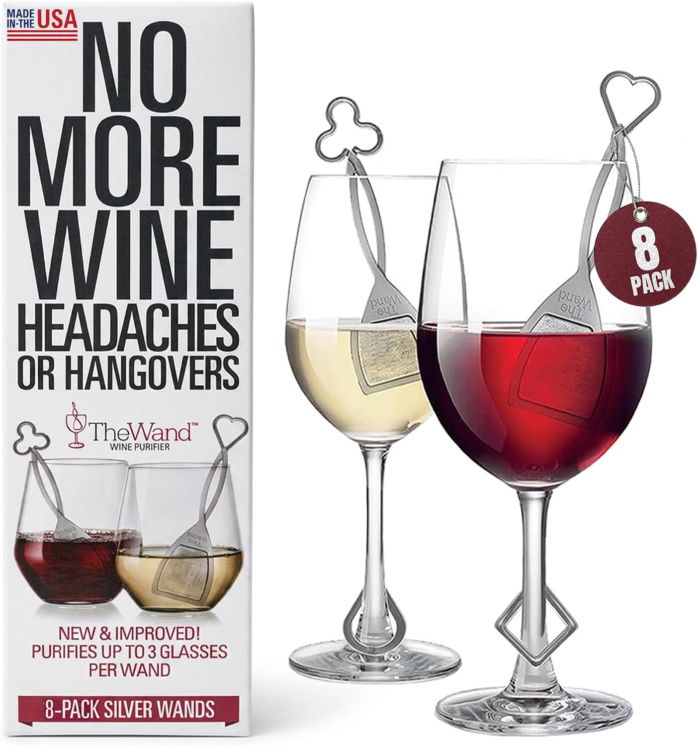 PureWine The Wand Wine Purifier, Removes Histamines & Sulfites - 8 Wands | Amazon (US)