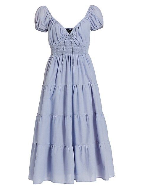 Bleu Cotton Lawn Smocked Midi-Dress | Saks Fifth Avenue