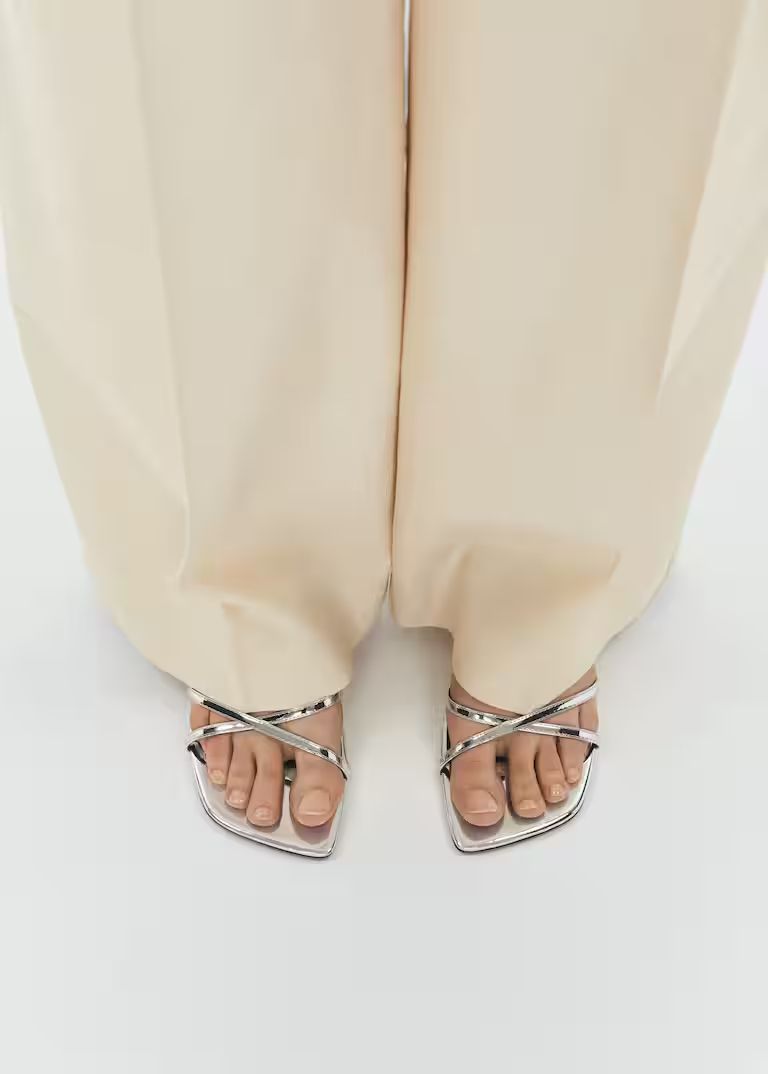 Metallic strap sandals -  Women | Mango United Kingdom | MANGO (UK)