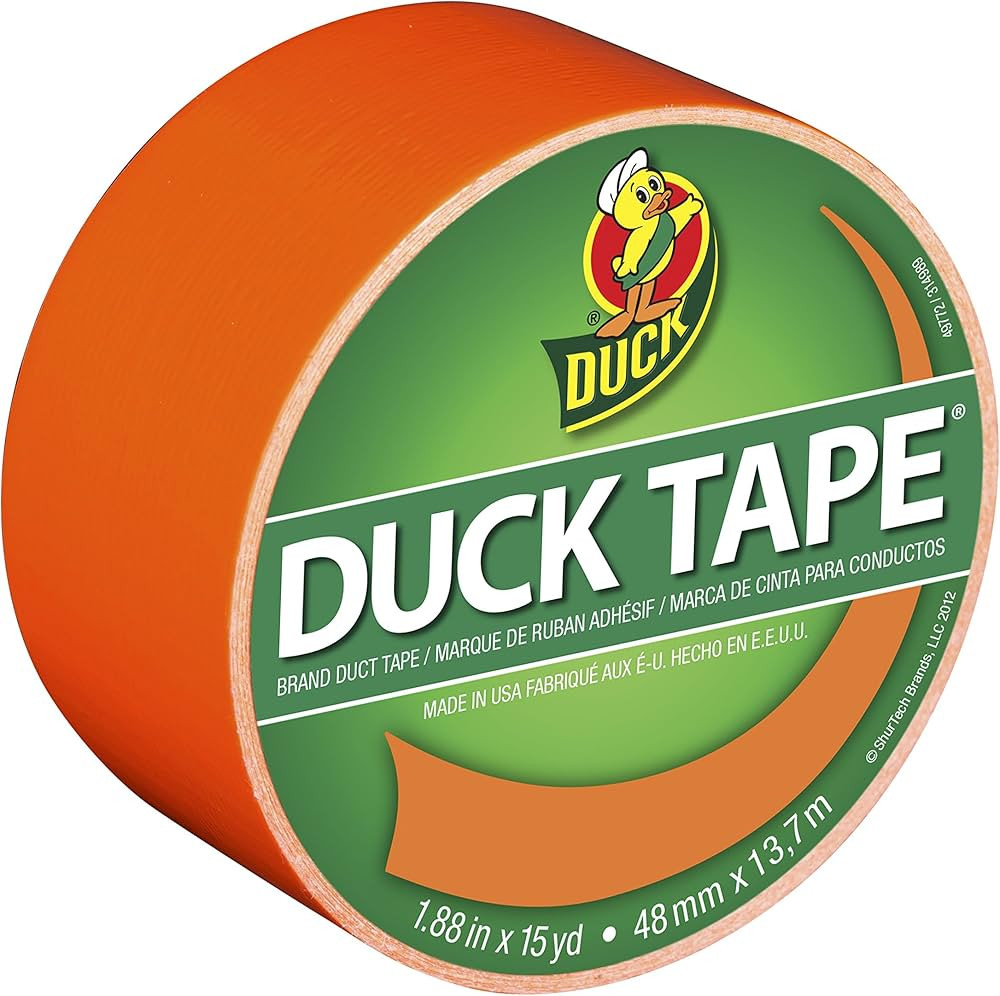 Duck Brand 1265019 Color Duct Tape, Neon Orange, 1.88 Inches x 15 Yards, Single Roll | Amazon (US)